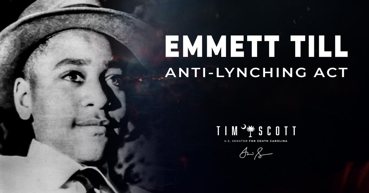 Scott Celebrates Signing Of Emmett Till Anti Lynching Act Into Law Us Senator Tim Scott Of 3153